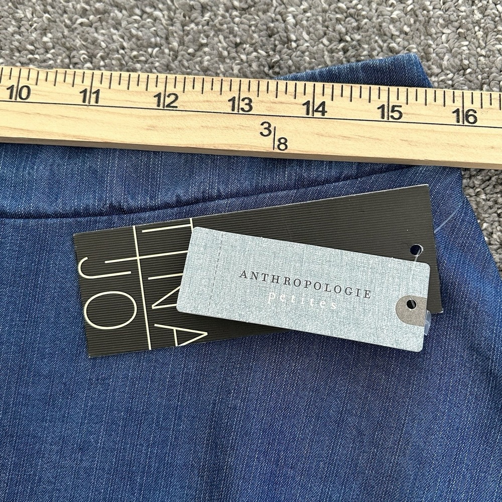 ANTHROPOLOGIE Tina Jo Tencel/Denim A-Line Swing Skirt Large Petite LP - Picture 7 of 10